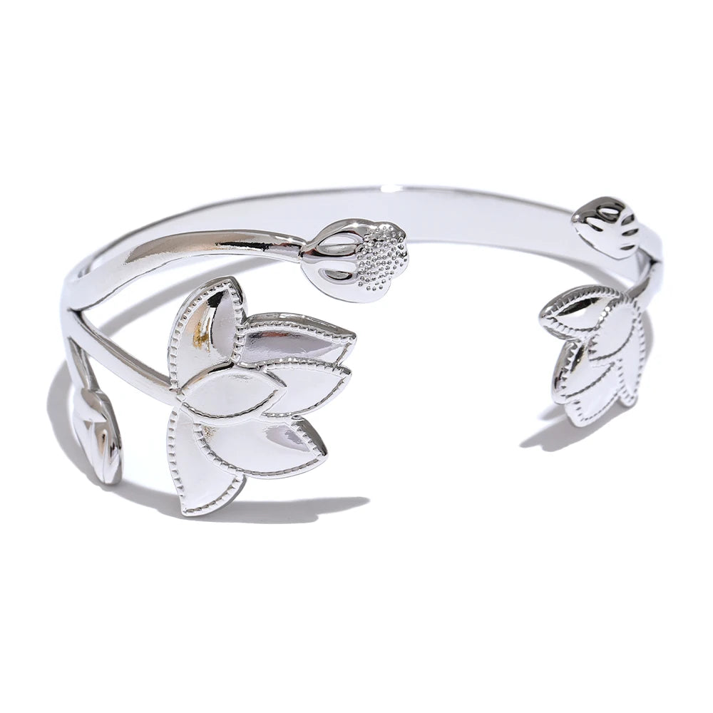 Botanical Open Cuff Bracelet