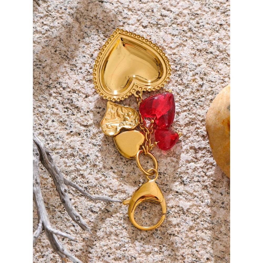 Red Glass Drop Key Chains