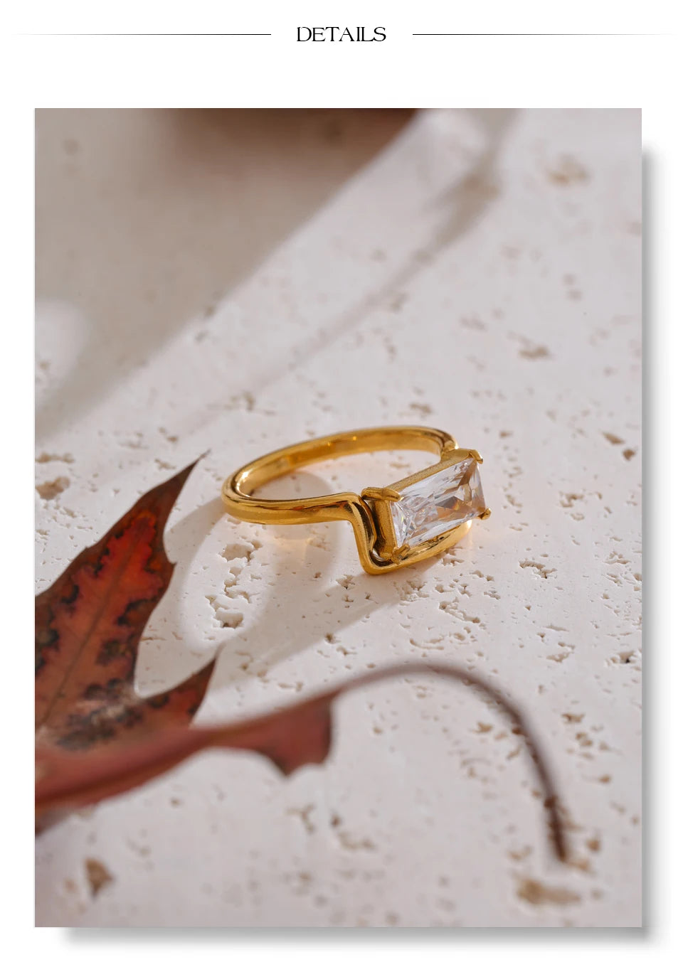 Emerald Cut Crystal Ring