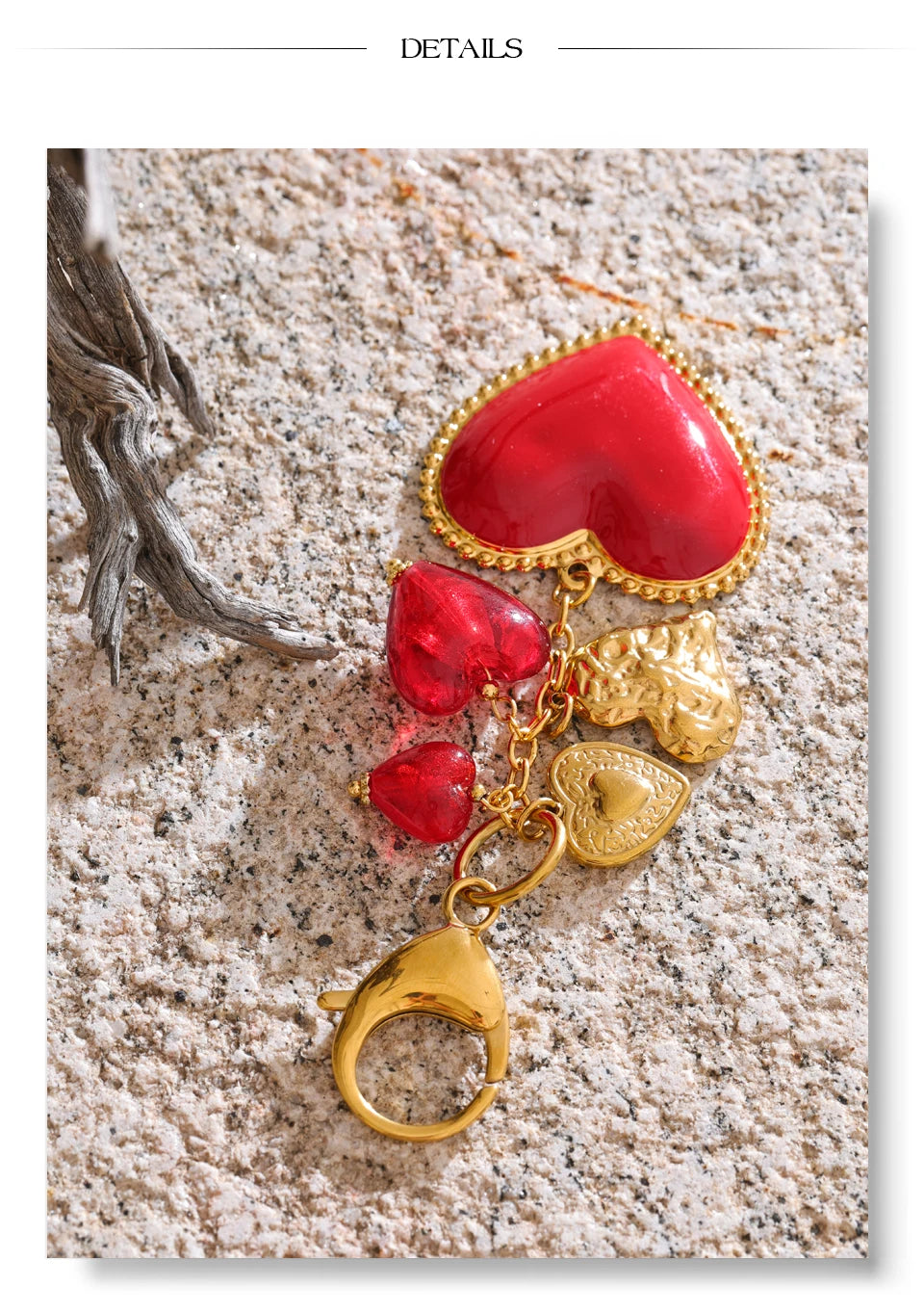 Red Glass Drop Key Chains