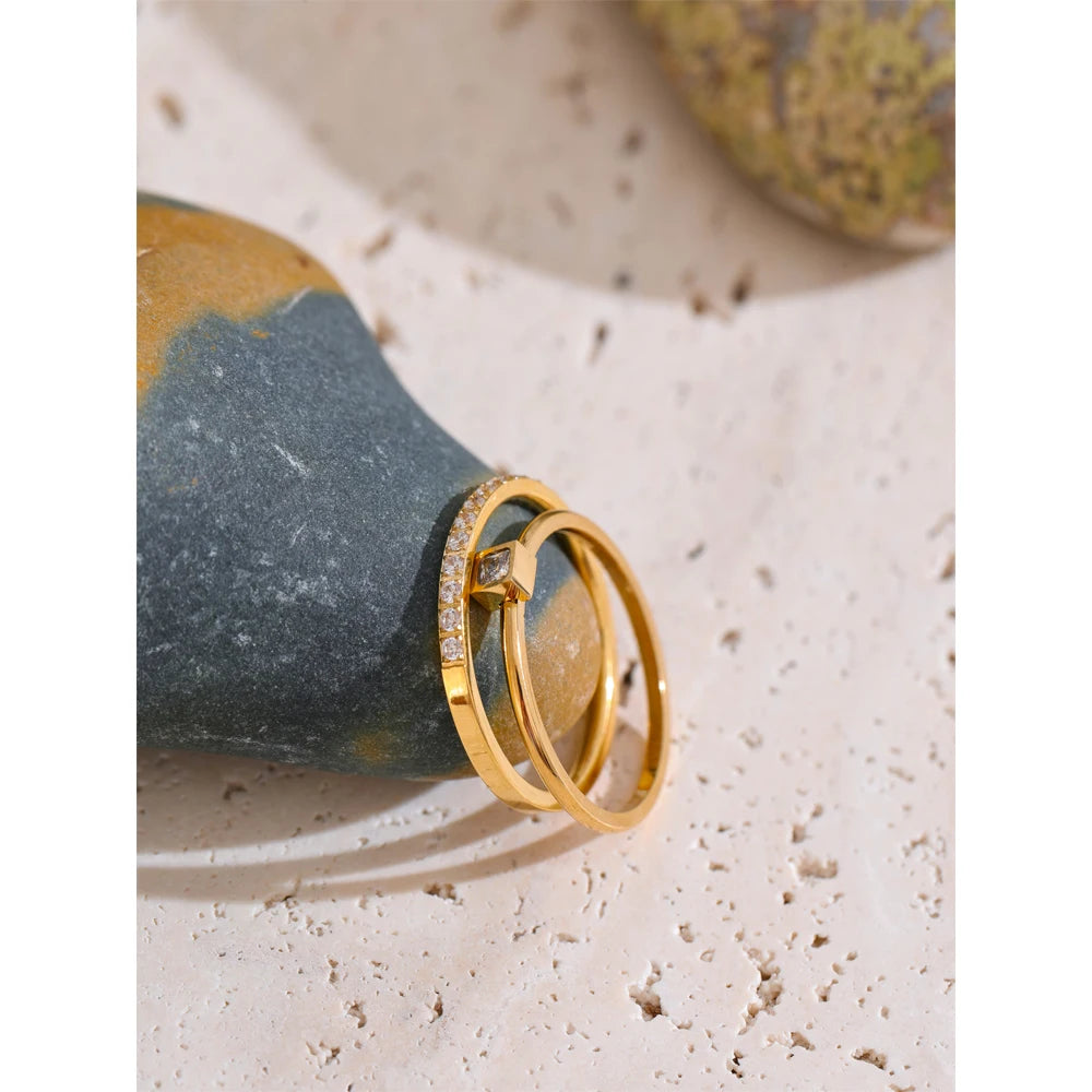 Pavé Double-Band Ring