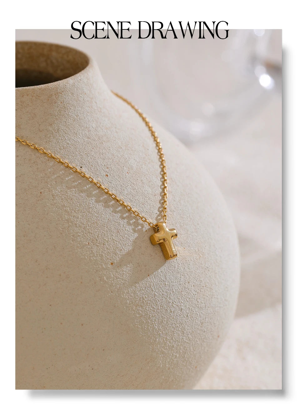 Minimal Cross Necklace