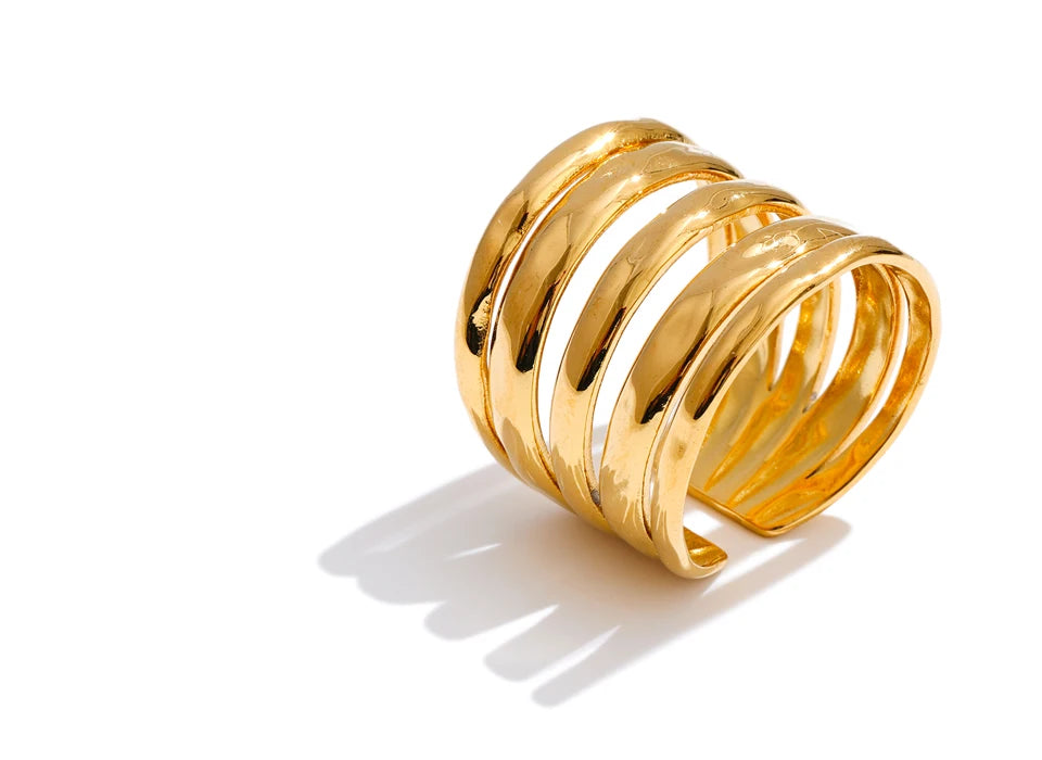 Melted Gold Ring Stack