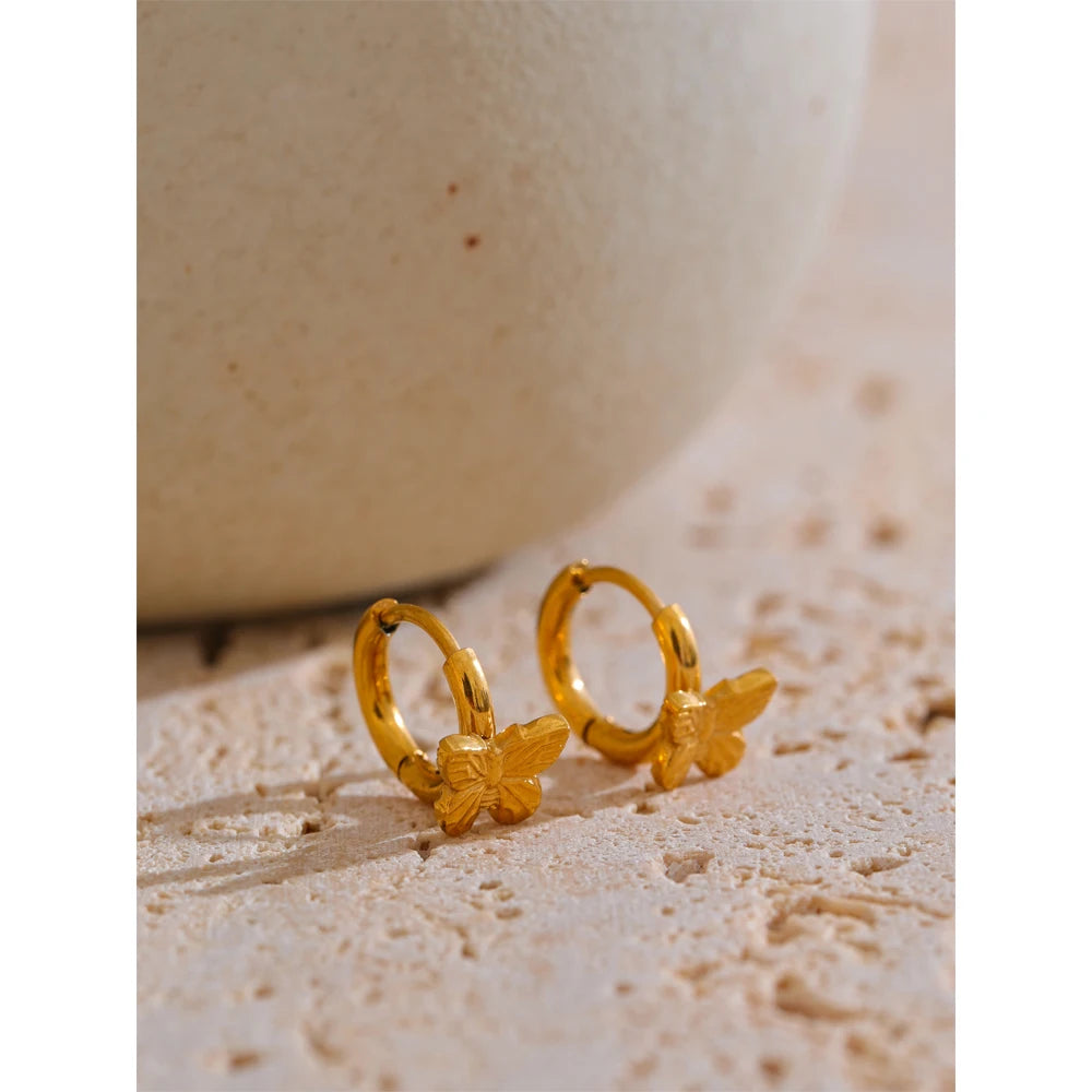 Butterfly Hoop Earrings