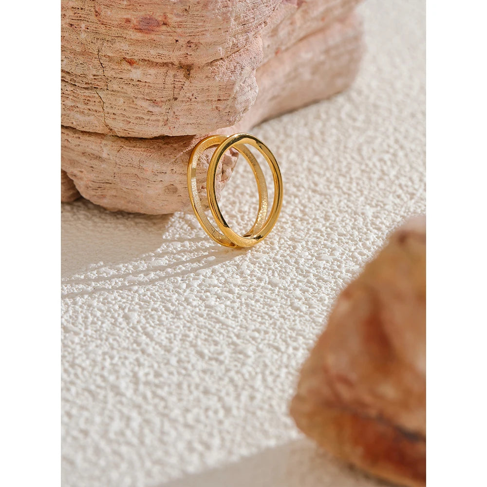Double-Line Oval Ring
