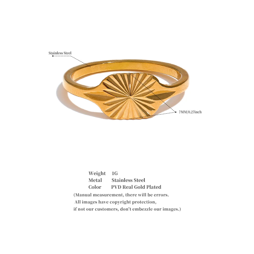 Minimalist Sunburst Signet Ring