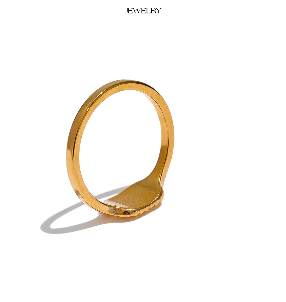 Minimalist Sunburst Signet Ring