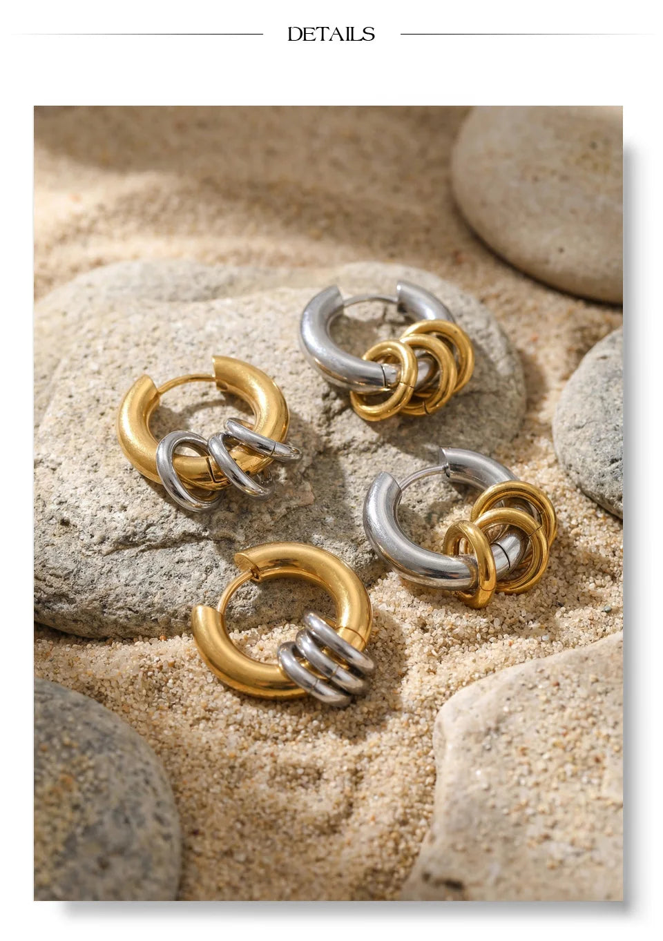 Mixed Metal Hoop Earrings