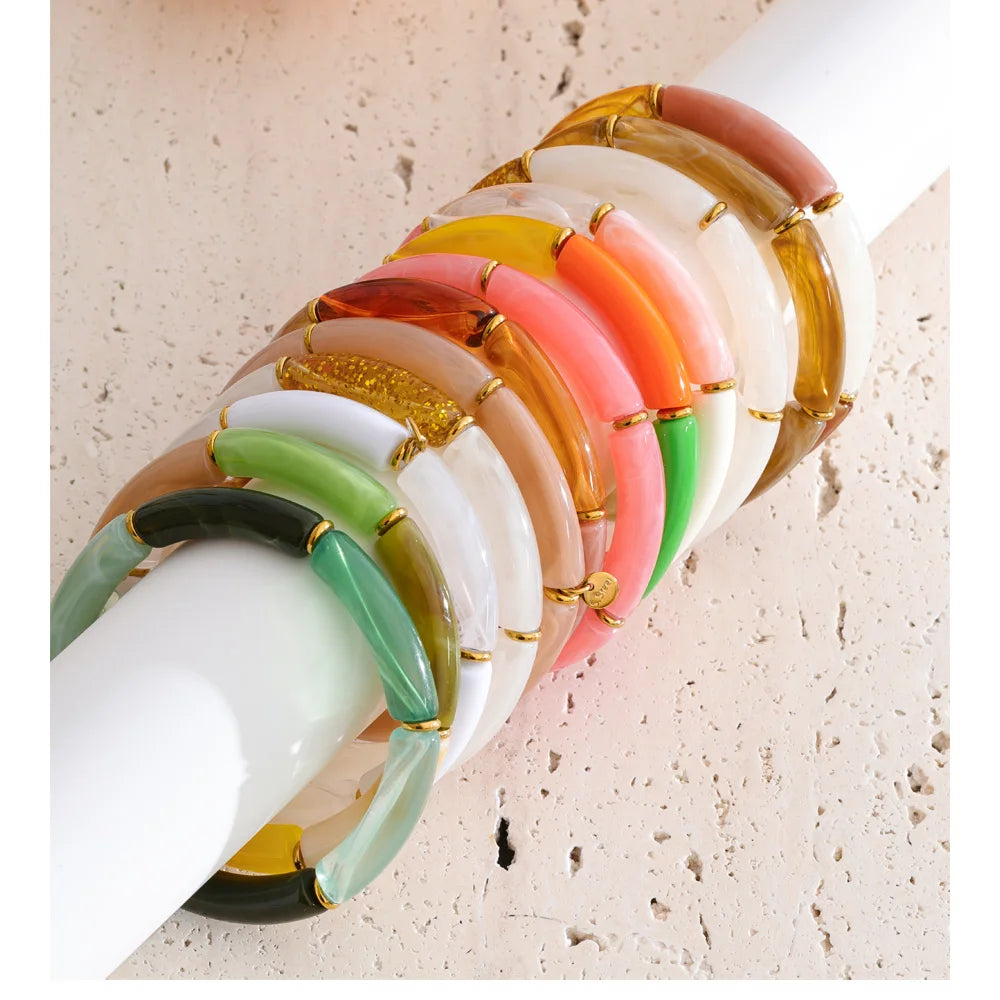 Acrylic & Gold Bangle