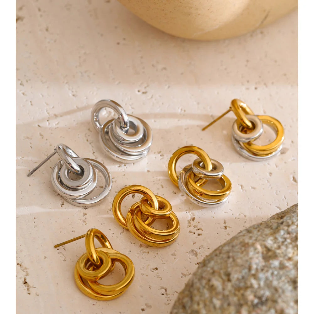 Interlocking Circle Earrings