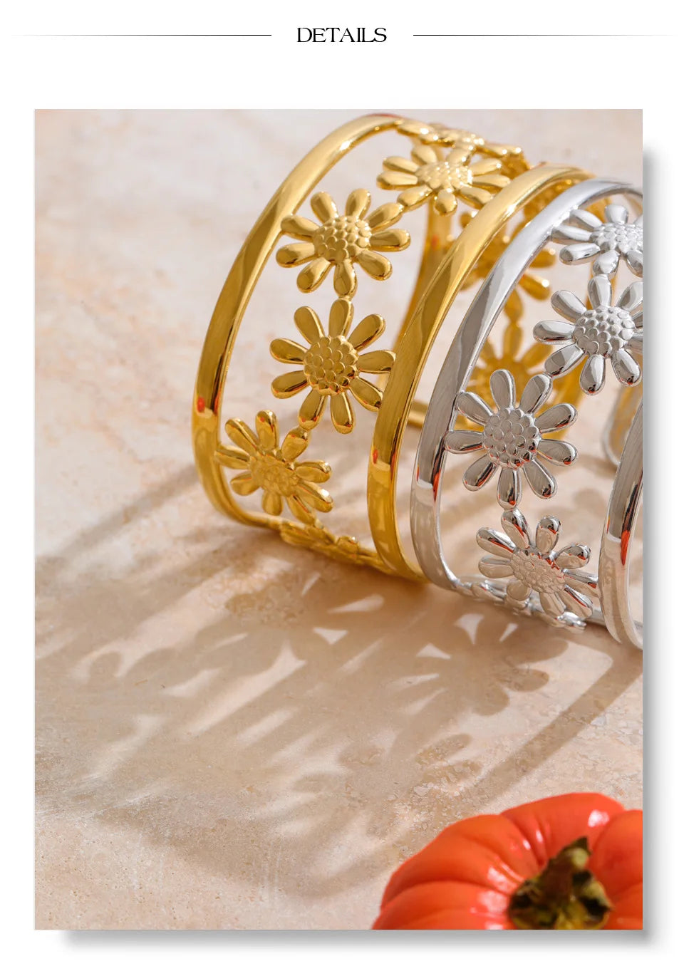 Golden Bloom Cuff Bracelet