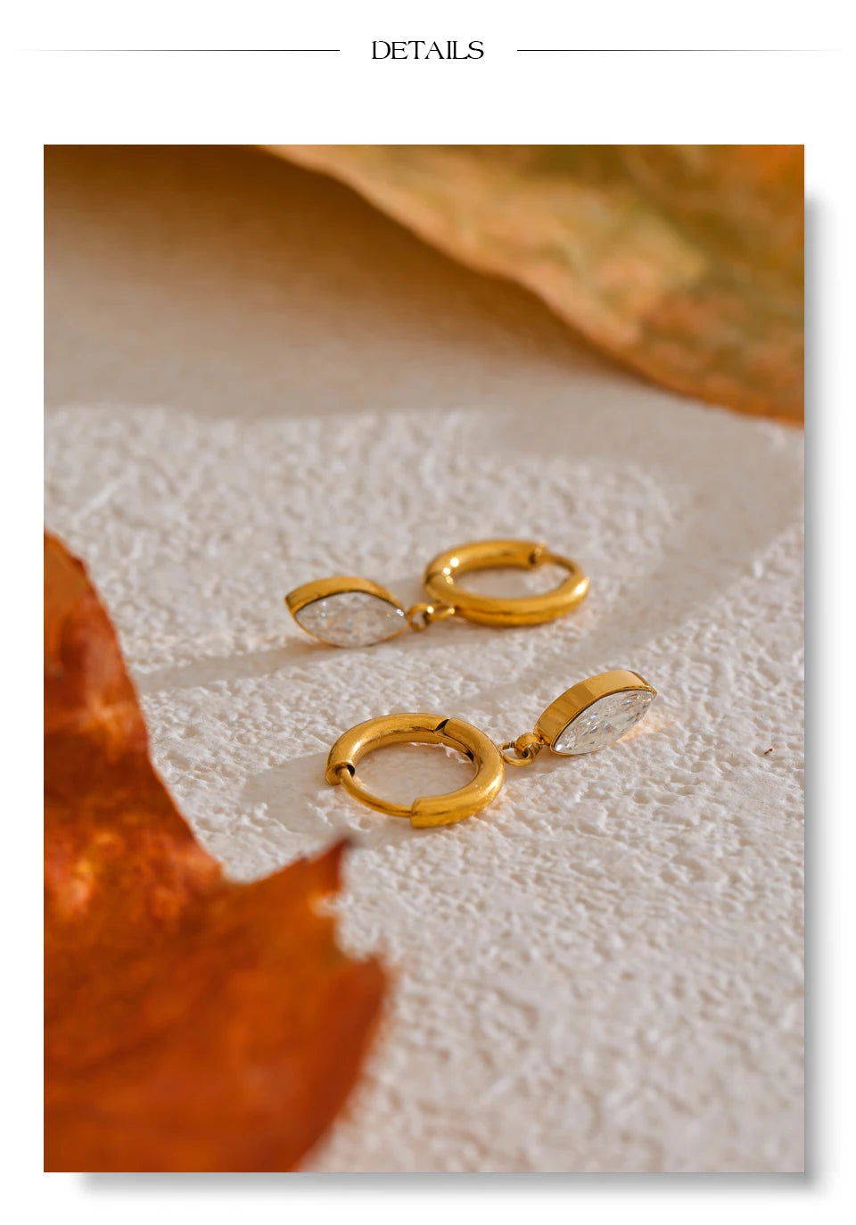 Crystal Drop Hoop Earrings