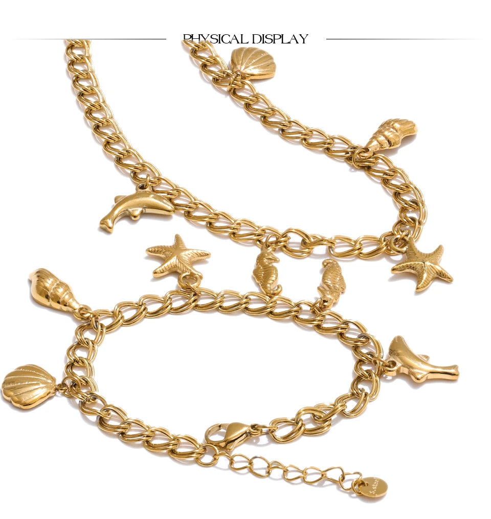 Celestial Charm Bracelet & Necklace Set