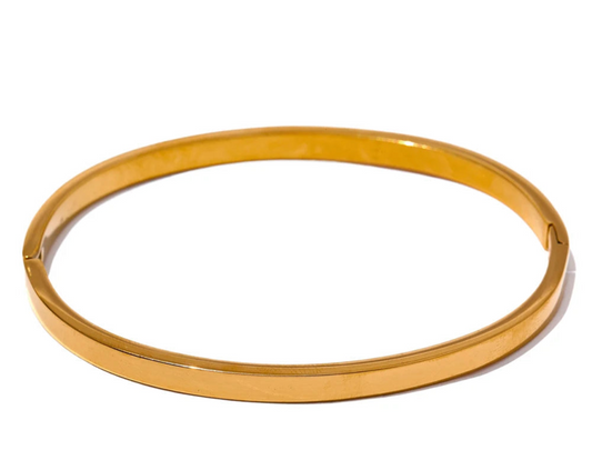 Golden Round Bangle Bracelet