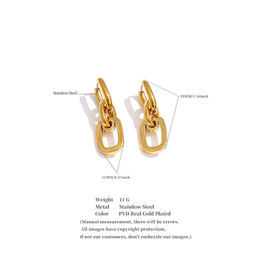 Modern Link Earrings