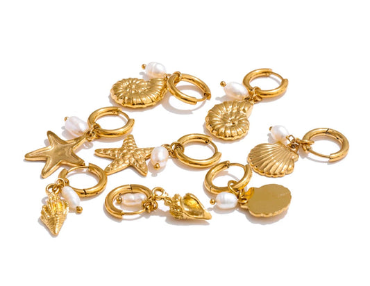 Seashell Charm Earrings Collection
