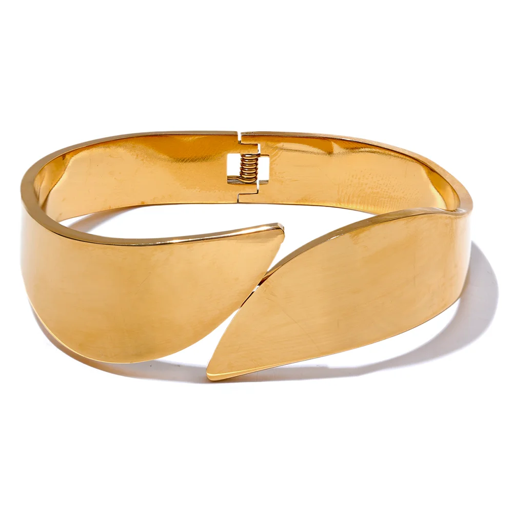 Golden Geometric Bangle Bracelet