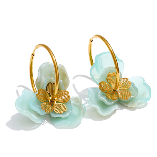 Amber Bloom Hoops