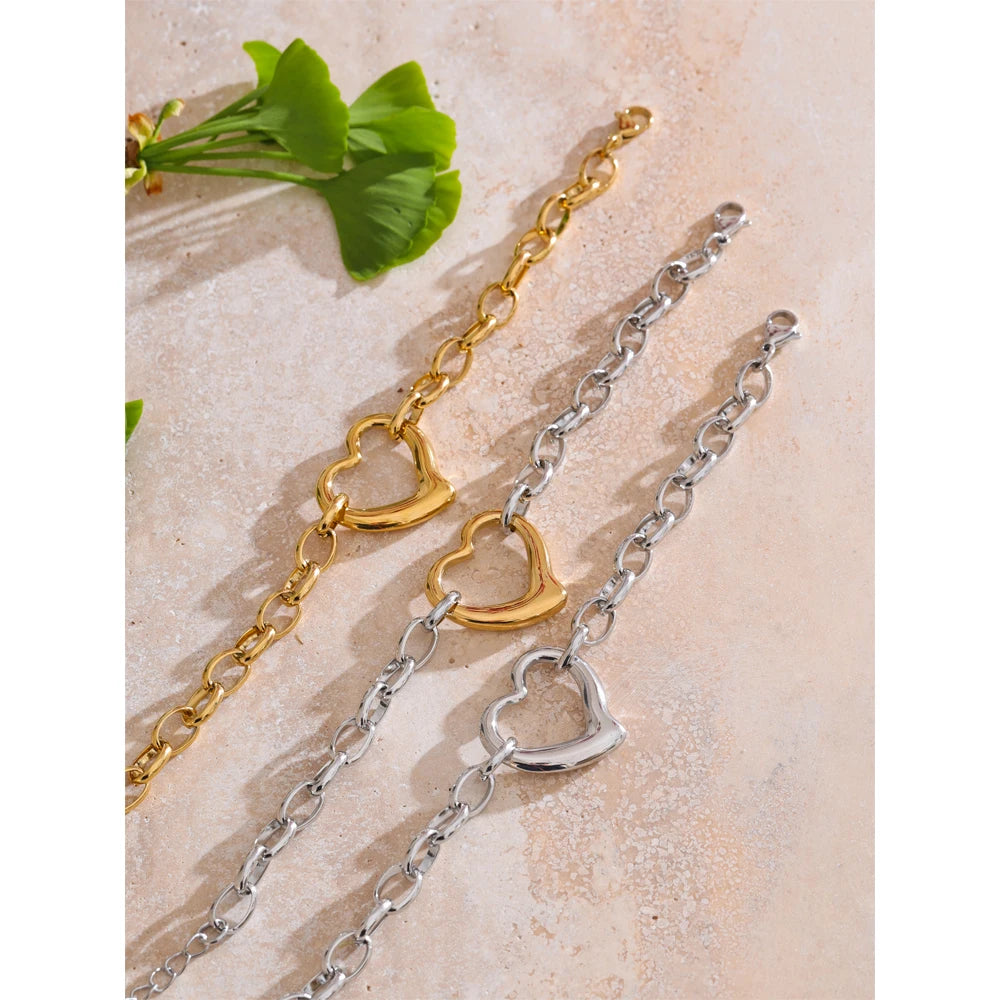Chunky Chain Heart Bracelet