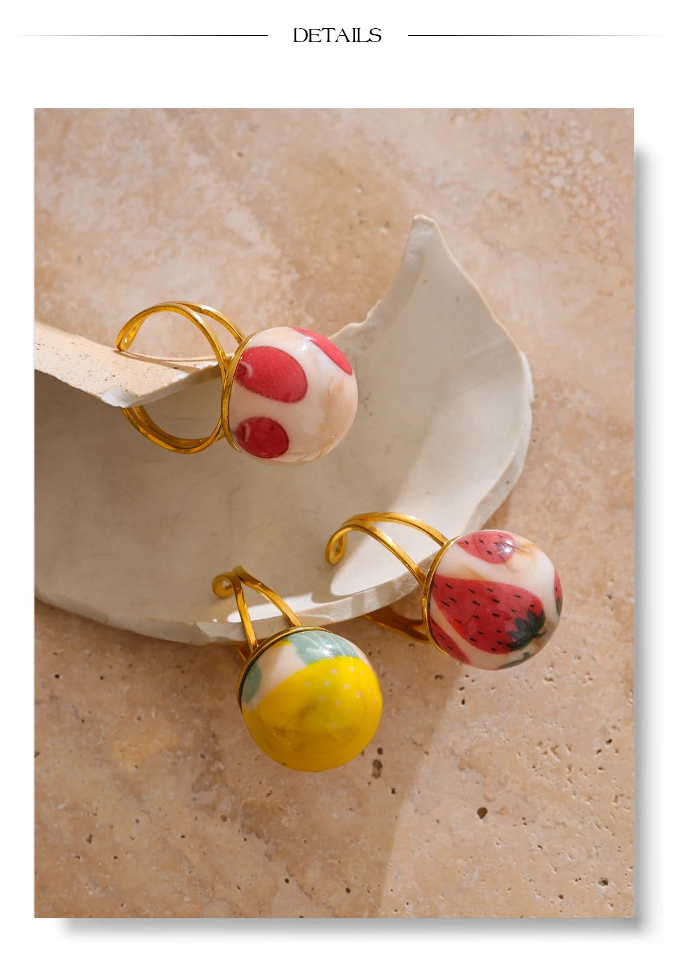 Fruity Charm Rings