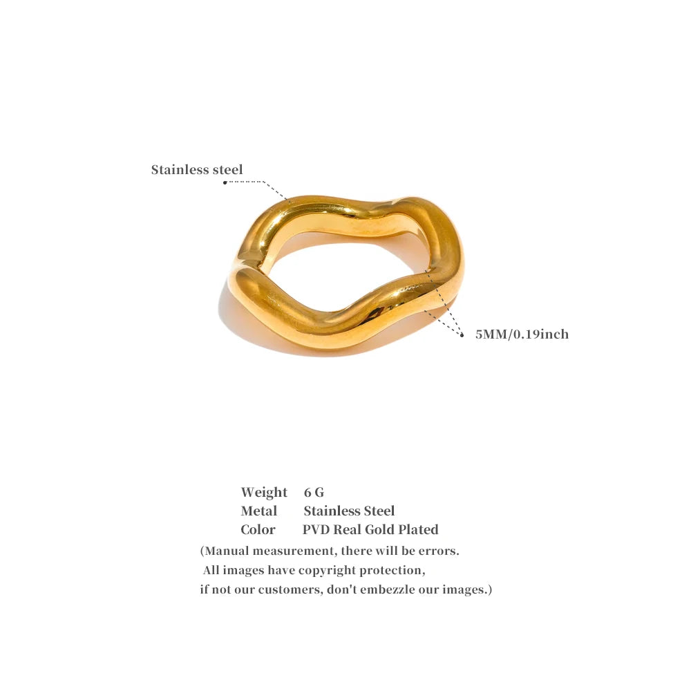 Golden Trendy Geometric Ring