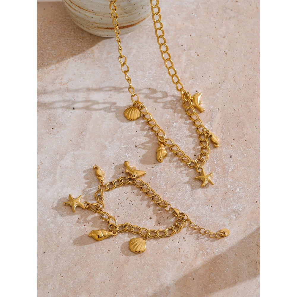 Celestial Charm Bracelet & Necklace Set