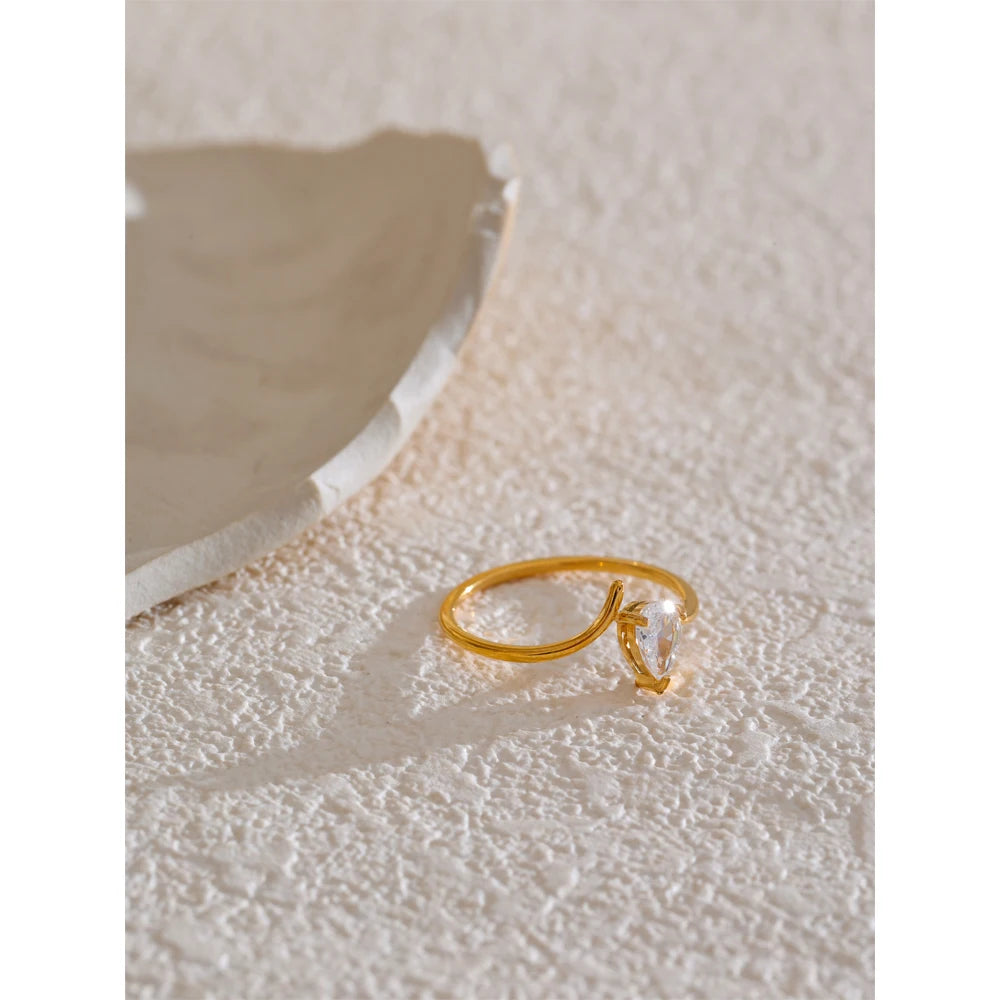 Crystal Solitaire Ring