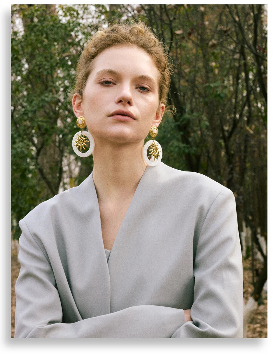 Sun & Pearl Earrings