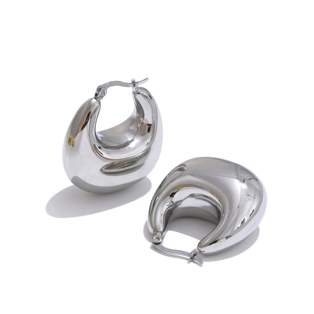 Sculptural Teardrop Hoops