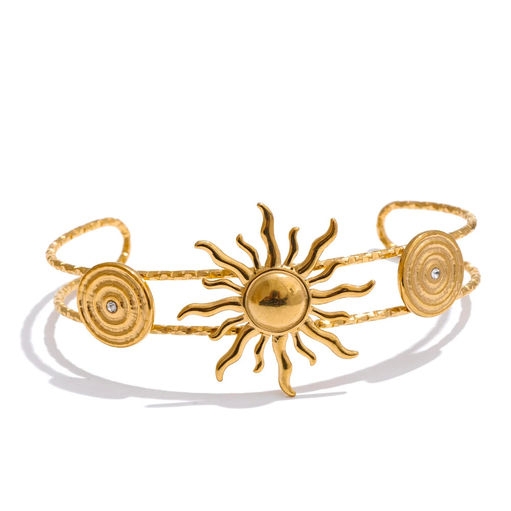 Sun & Star Bangle Bracelet