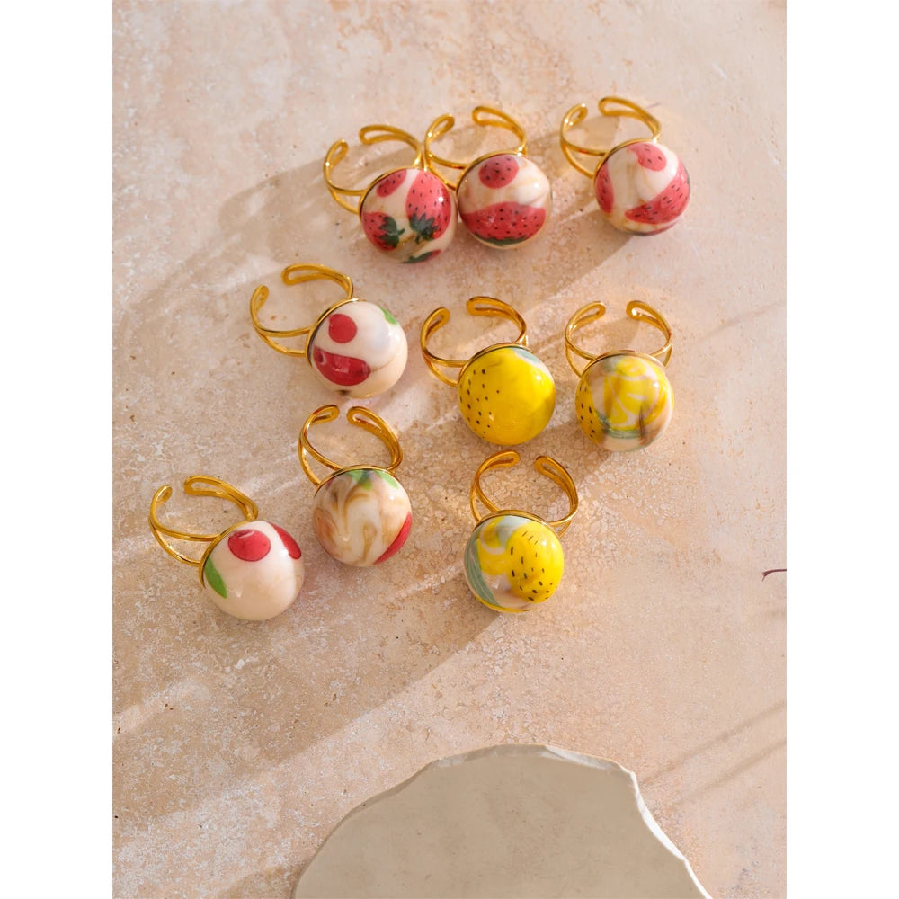 Fruity Charm Rings