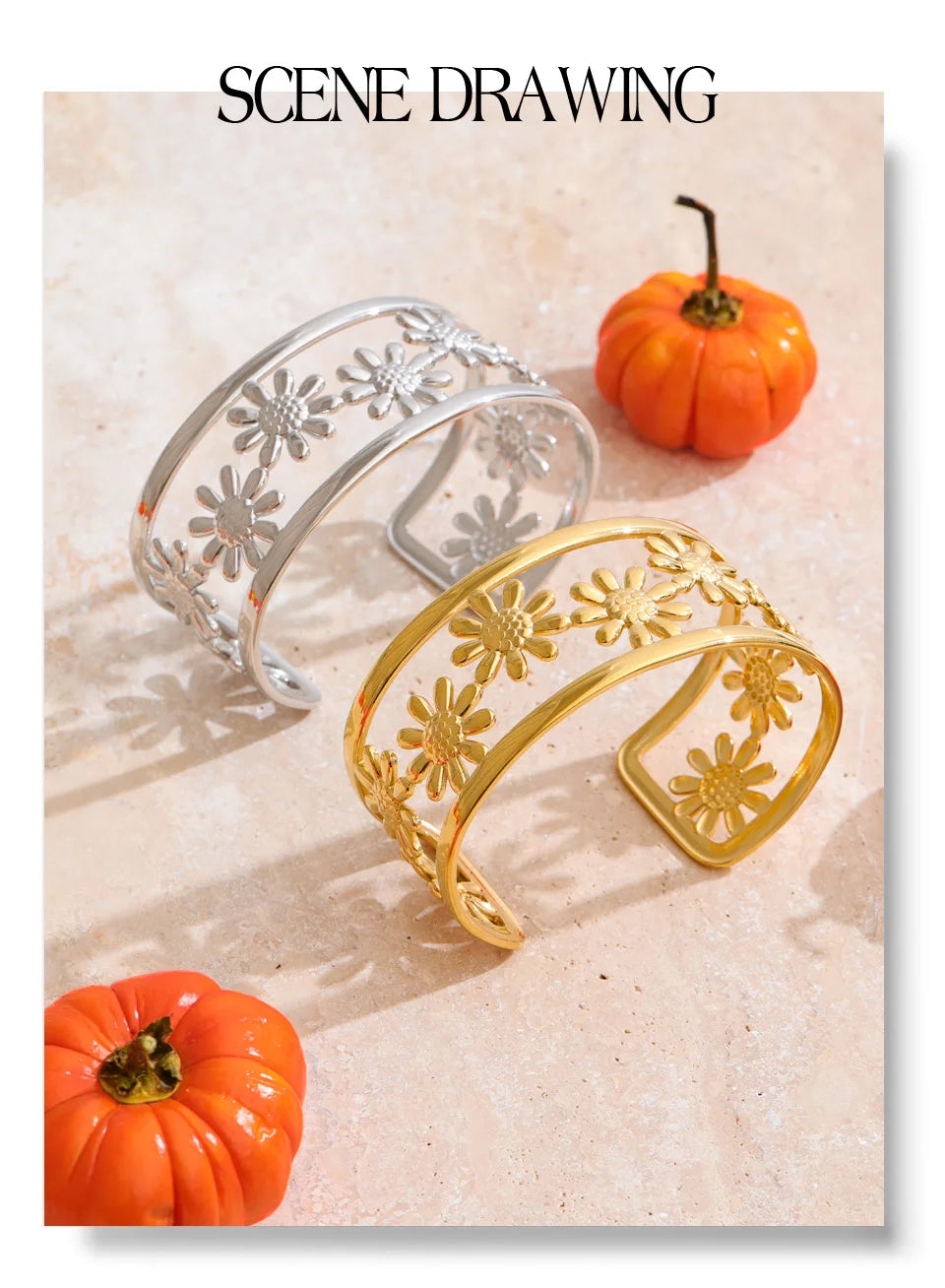 Golden Bloom Cuff Bracelet