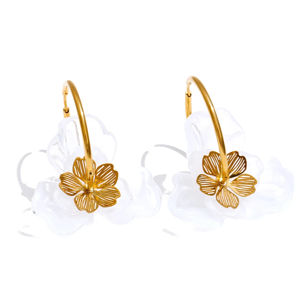 Amber Bloom Hoops