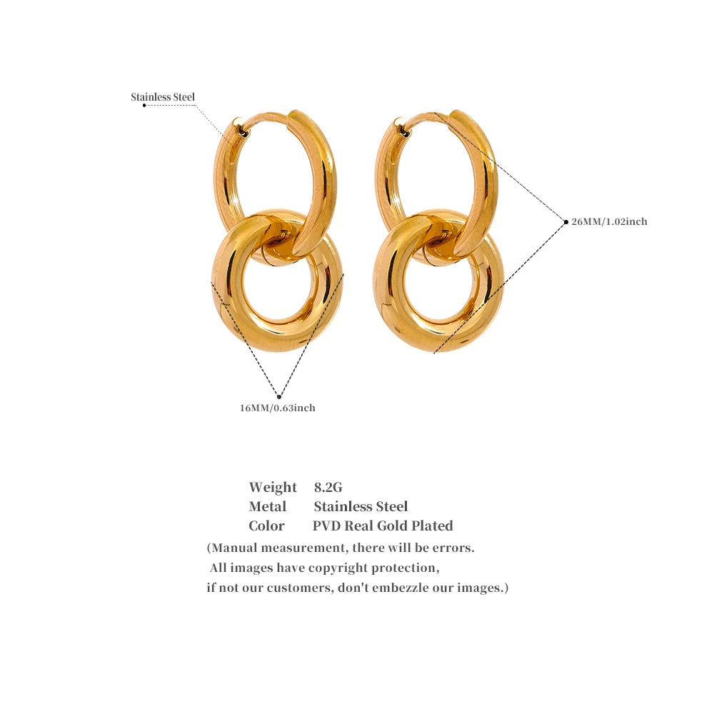 Double-Link Drop Earrings