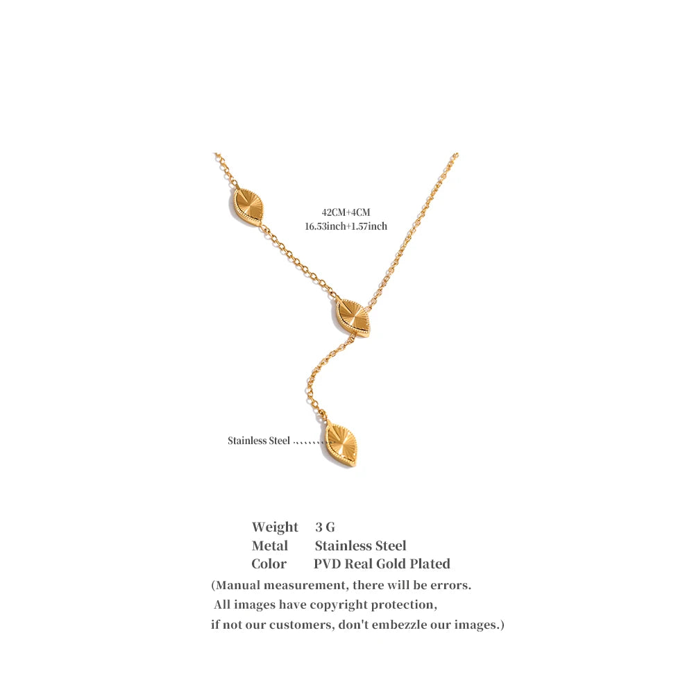 Golden Drop Lariat Necklace