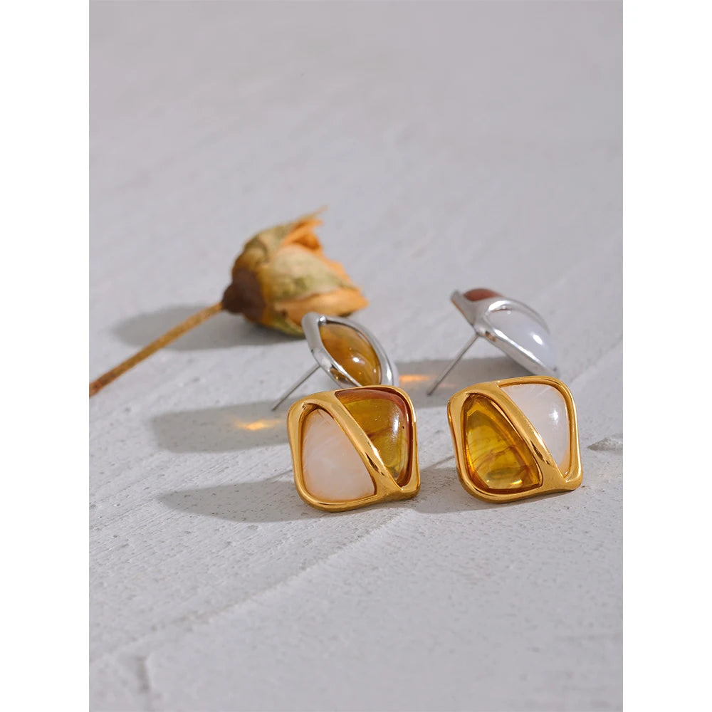 Sculptural Square Studs