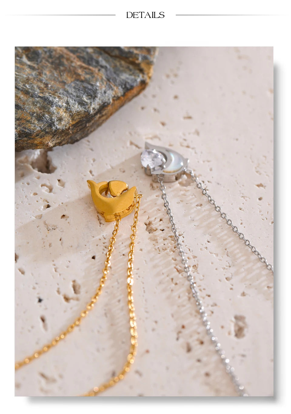 Crescent Moon & Crystal Necklace