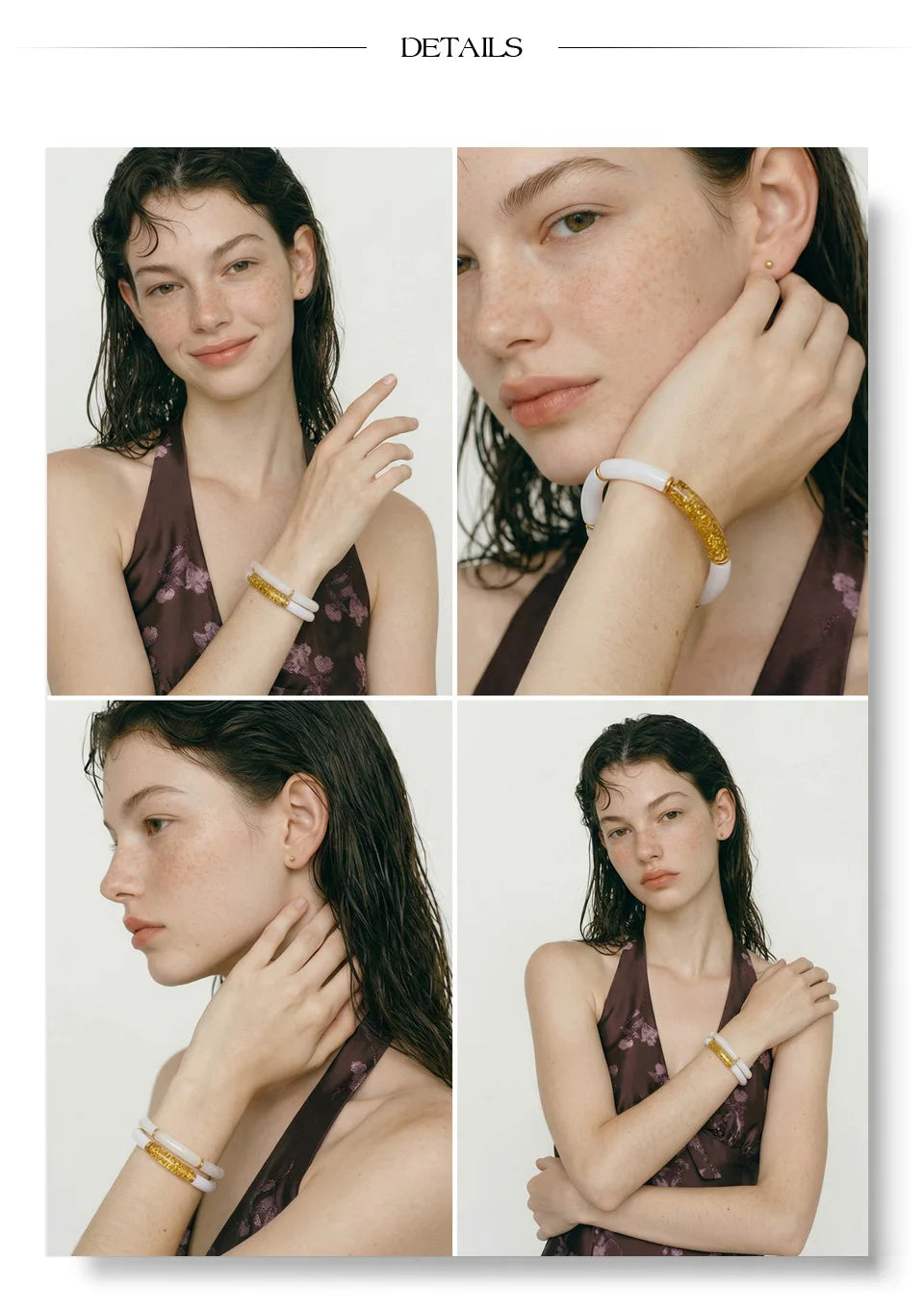 Acrylic & Gold Bangle