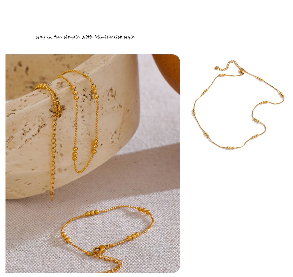 Delicate Gold Chain & Bracelet Set
