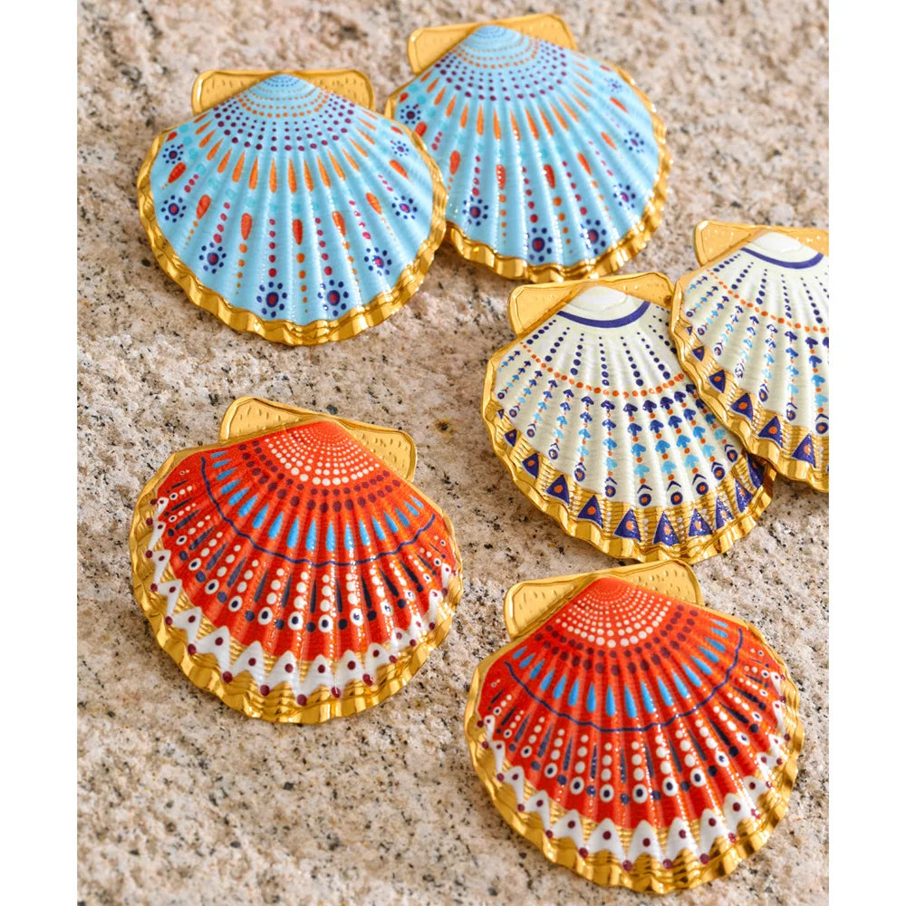 Coastal Shell Earrings Set