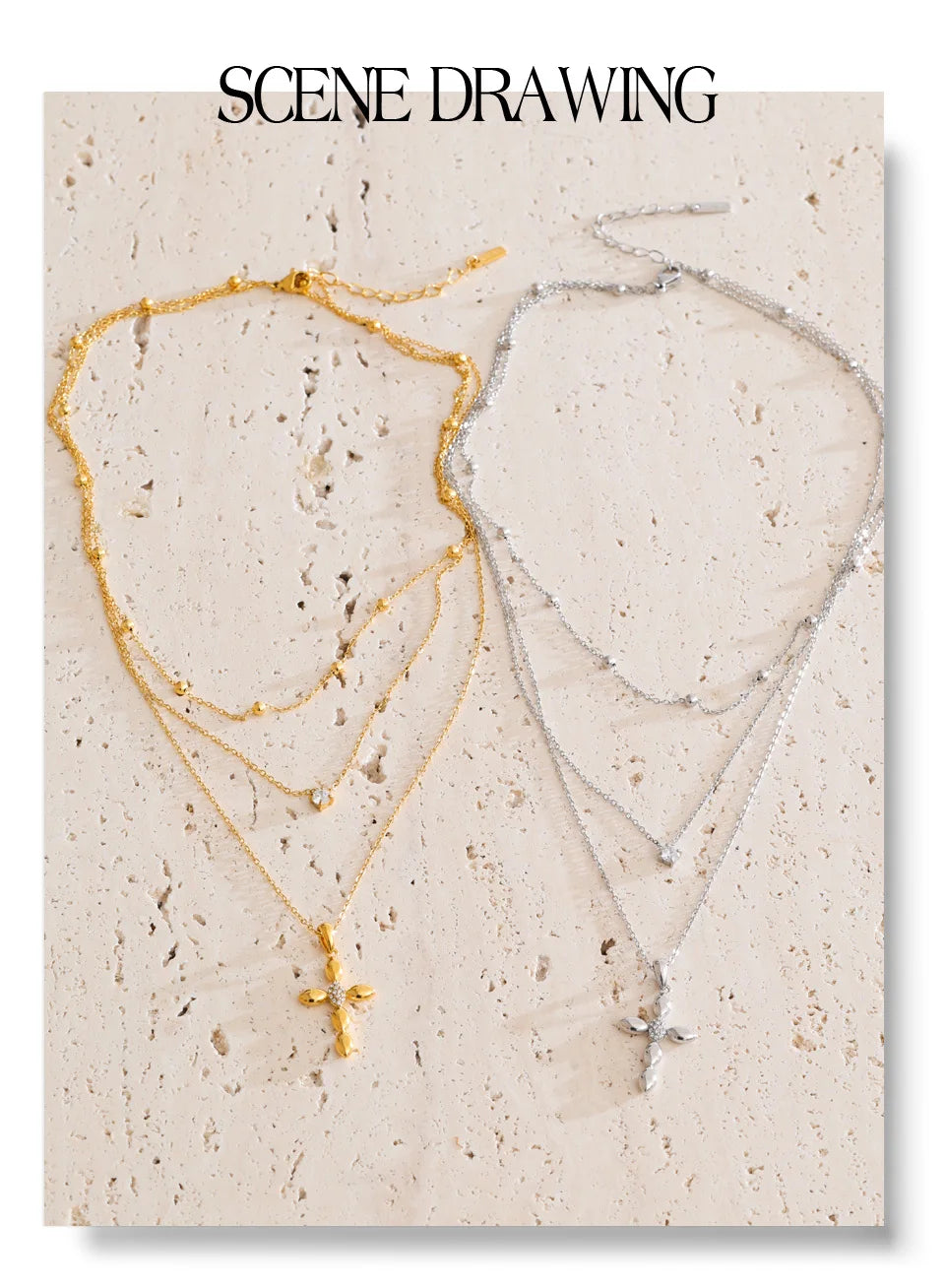 Layered Cross Necklace