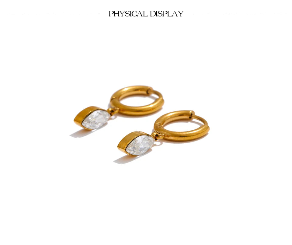 Crystal Drop Hoop Earrings