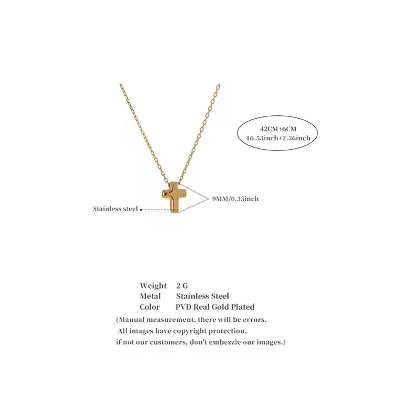 Minimal Cross Necklace