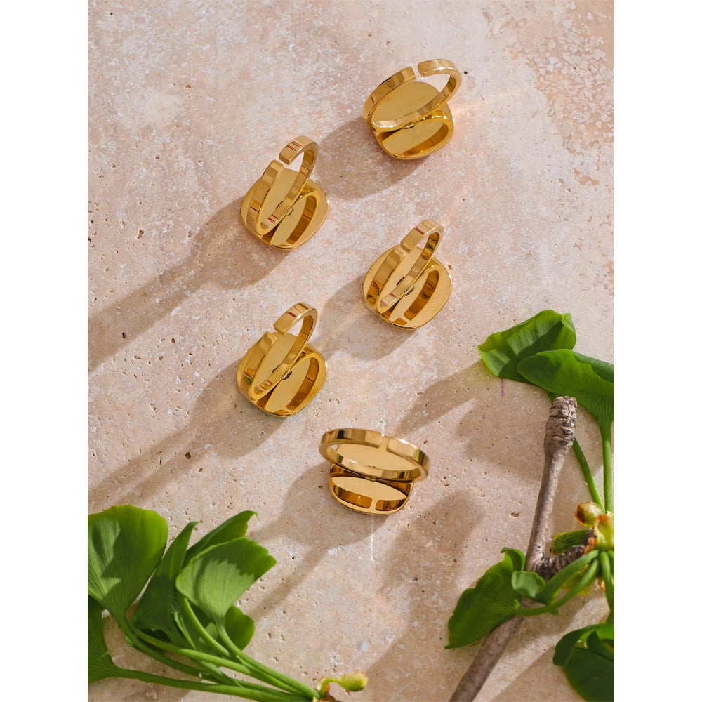 Pastel Stone Ring Set