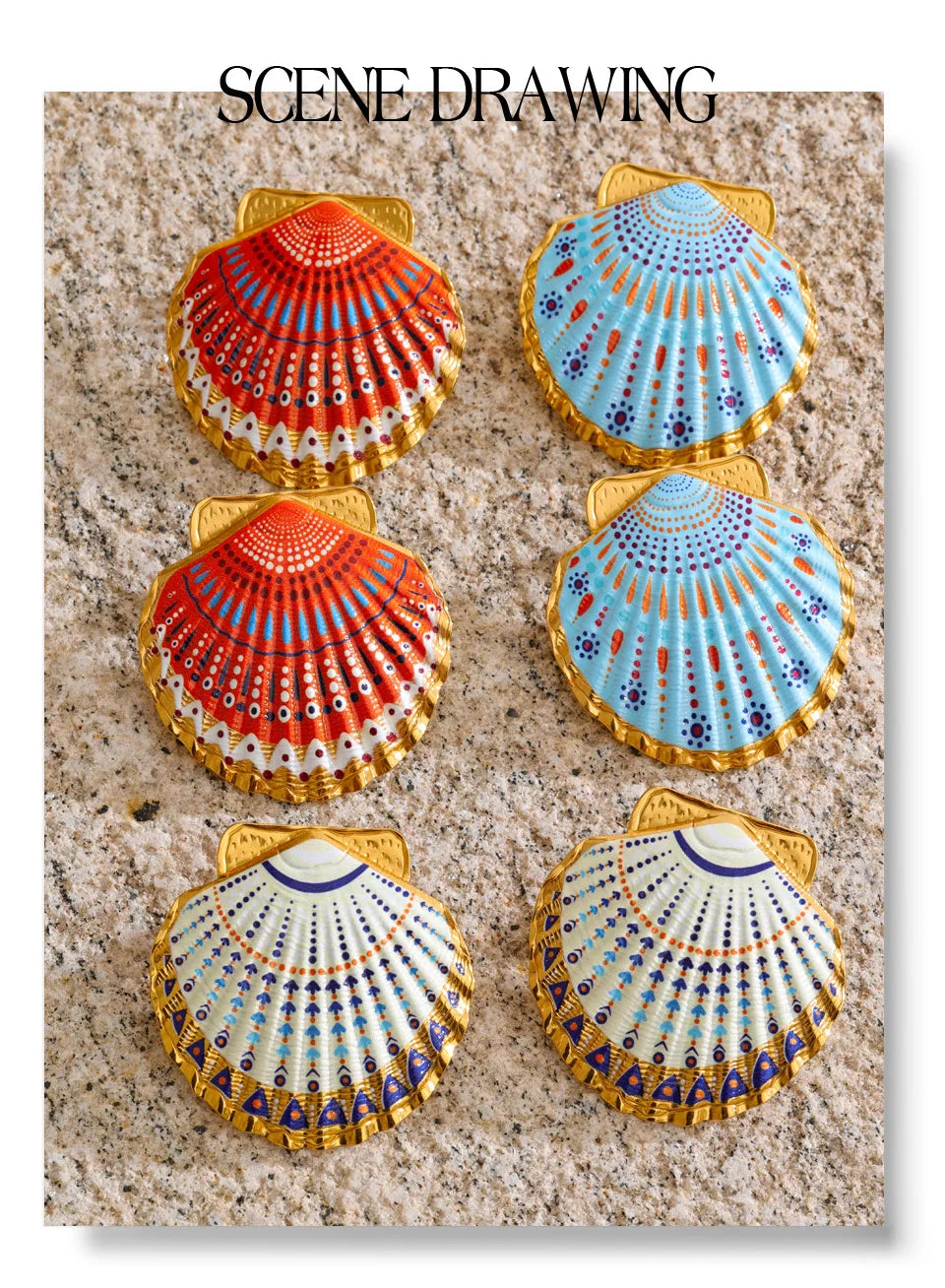 Coastal Shell Earrings Set