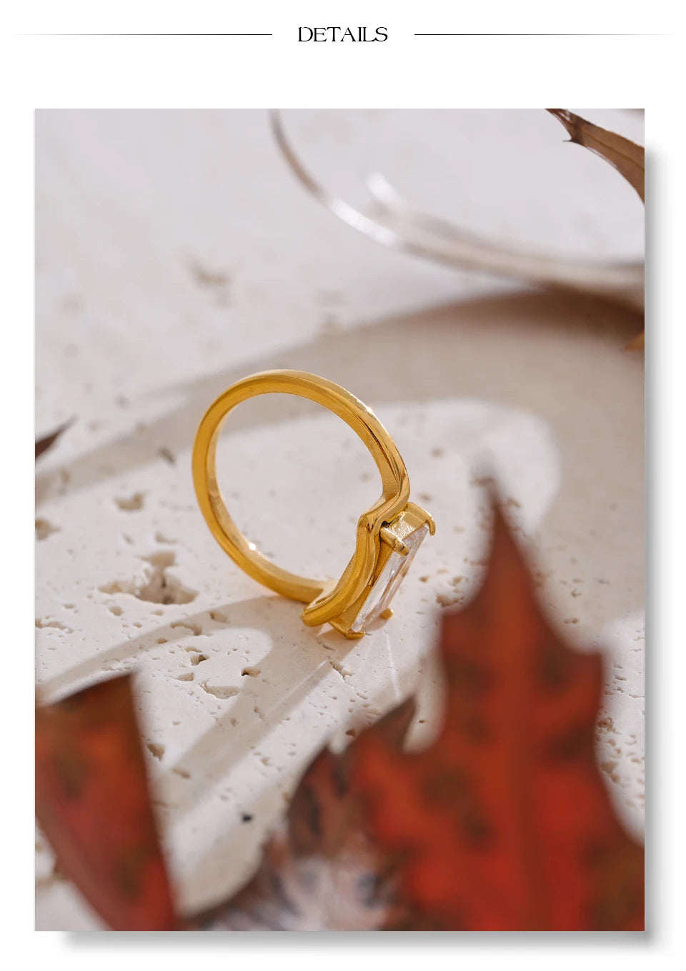 Emerald Cut Crystal Ring