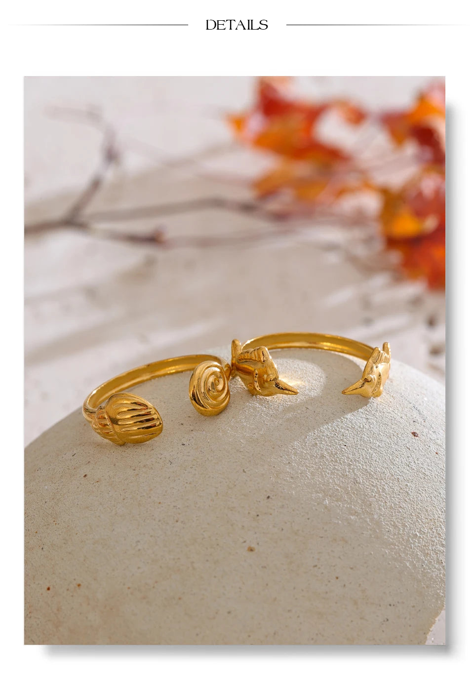 Adjustable Shell Open Ring