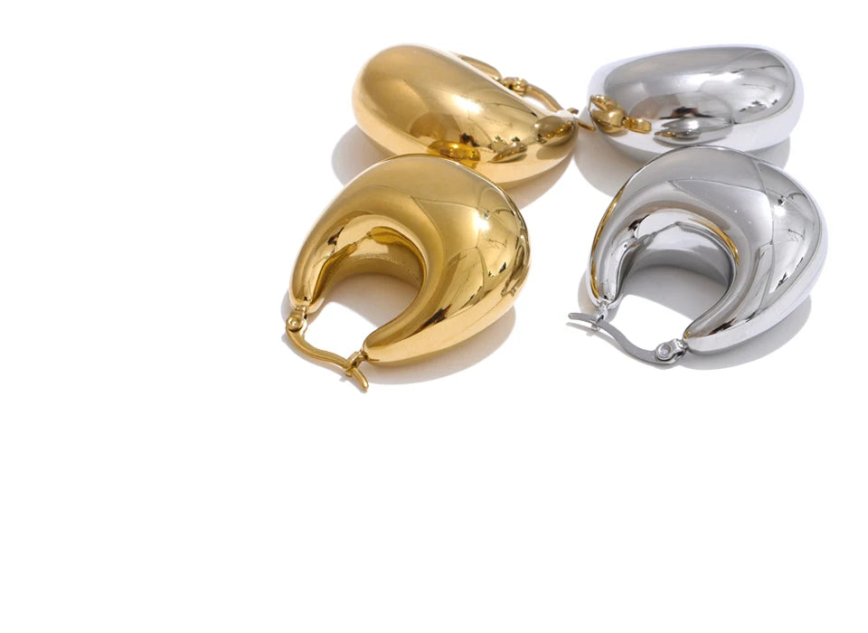 Sculptural Teardrop Hoops