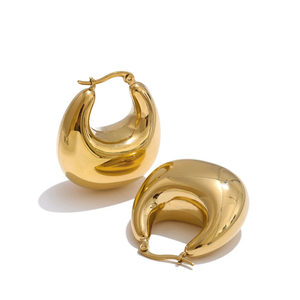 Sculptural Teardrop Hoops