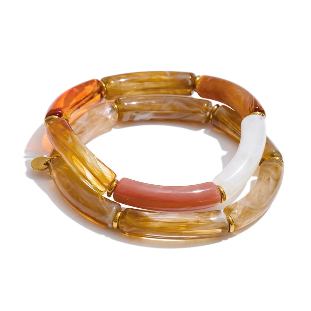 Acrylic & Gold Bangle